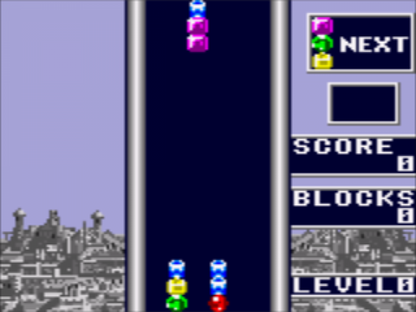 Columns gameplay for Sega Game Gear (GG) video game