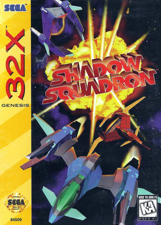 Shadow Squadron Sega 32X retro video game space combat shooter cover art (1995)