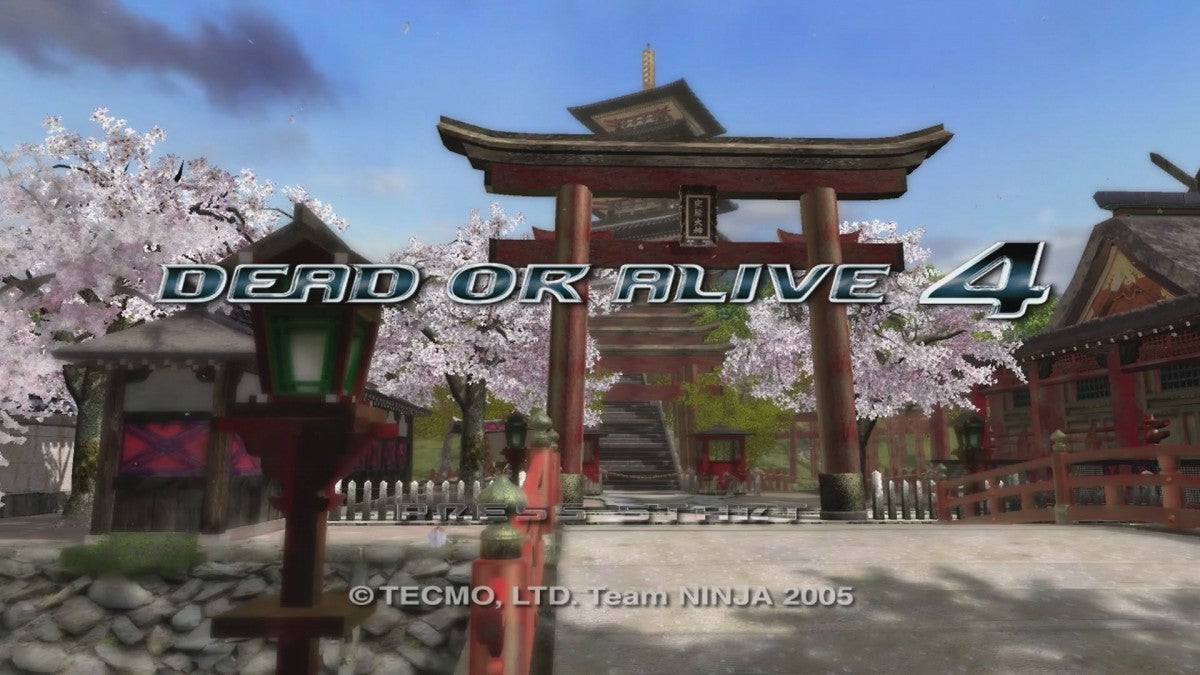 Dead or Alive 4 start screen for Xbox 360 (X360) fighting video game