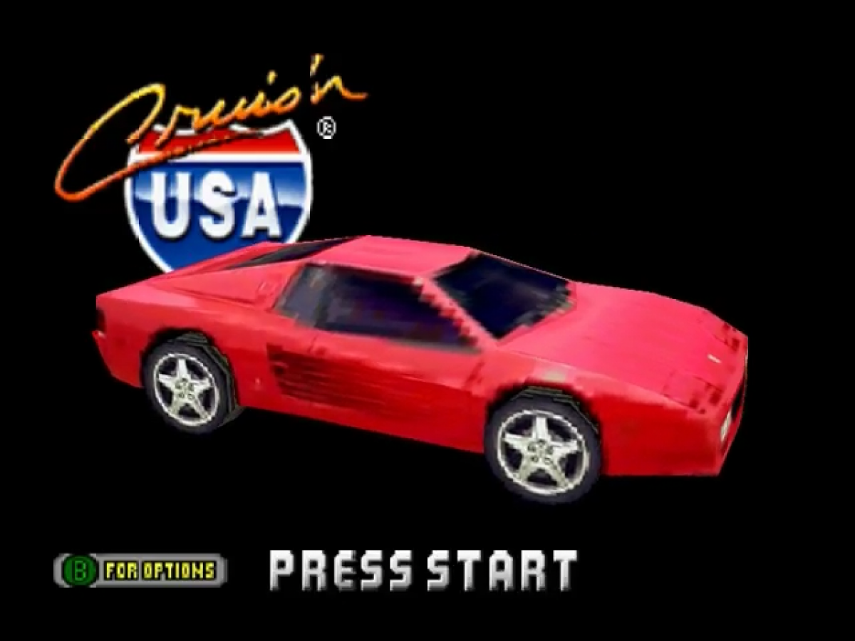 Cruisn USA title screen for Nintendo 64 N64 video game