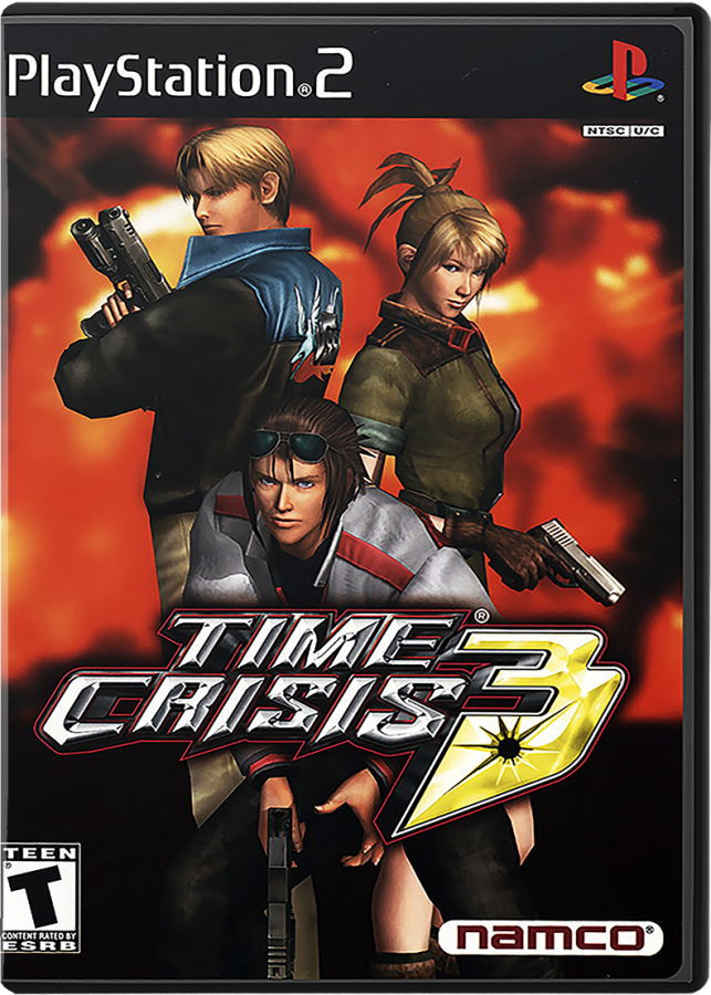 Time Crisis 3 – PlayStation 2 (PS2) video game cover image, on-rails light gun shooter.