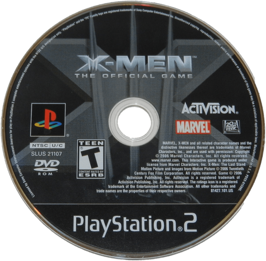 X-Men: The Official Game – PlayStation 2 (PS2) video game disc, action-adventure.