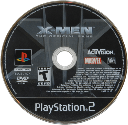 X-Men: The Official Game – PlayStation 2 (PS2) video game disc, action-adventure.