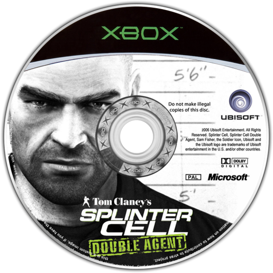 Tom Clancy’s Splinter Cell Double Agent for Xbox featuring stealth espionage action visuals disc
