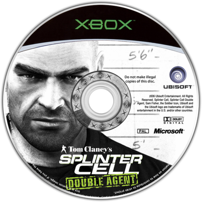 Tom Clancy’s Splinter Cell Double Agent for Xbox featuring stealth espionage action visuals disc