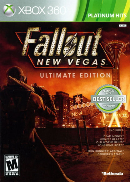 Fallout New Vegas Ultimate Edition Xbox 360/Xbox One post-apocalyptic RPG with faction choices open-world exploration and all included DLC cover art
