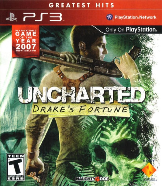 Uncharted: Drake's Fortune Greatest Hits PS3 action adventure treasure hunting game for PlayStation 3 cover art