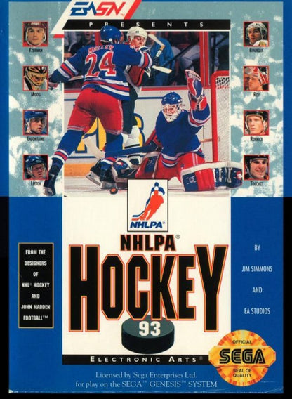 NHLPA Hockey 93 cover art for Sega Genesis (GEN) video game