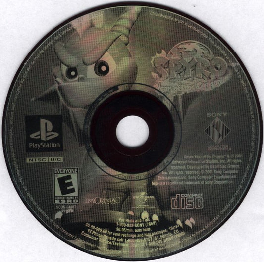 Spyro: Year of the Dragon [Greatest Hits] – PlayStation 1 (PS1) disc for retro video game
