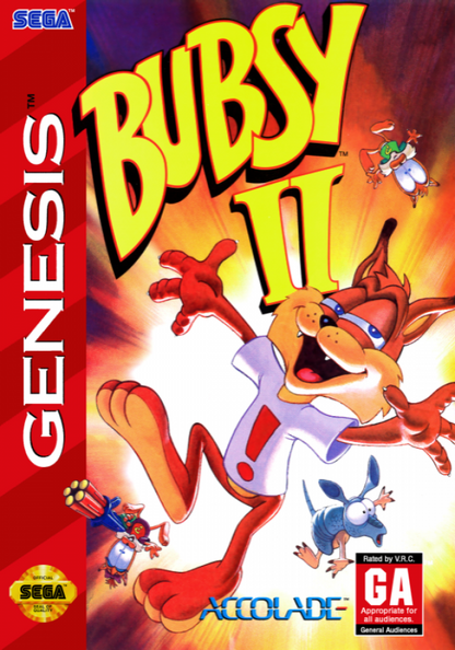 Bubsy II cover art for Sega Genesis (GEN) video game