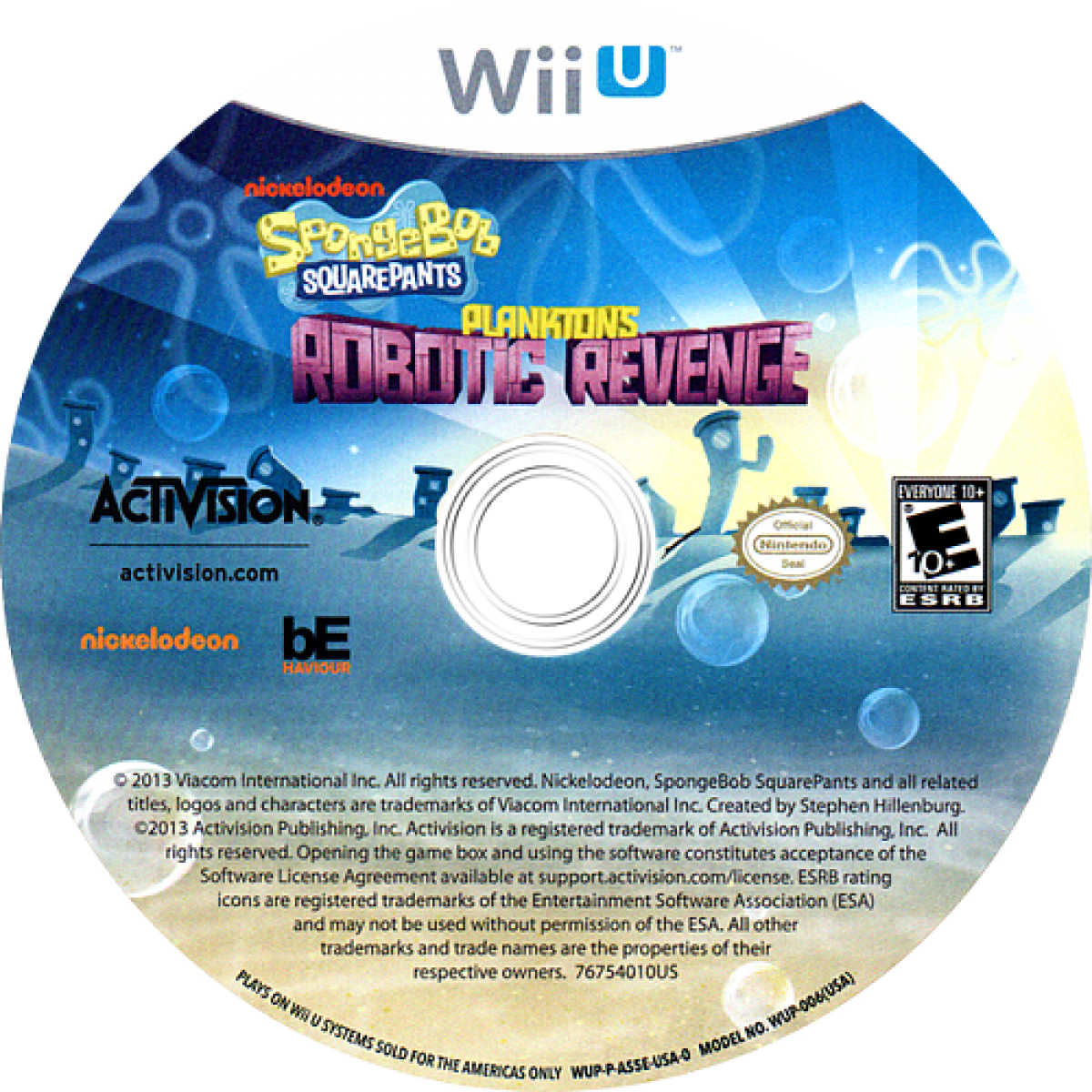 SpongeBob SquarePants: Plankton's Robotic Revenge disc art for Nintendo Wii U (WiiU) video game