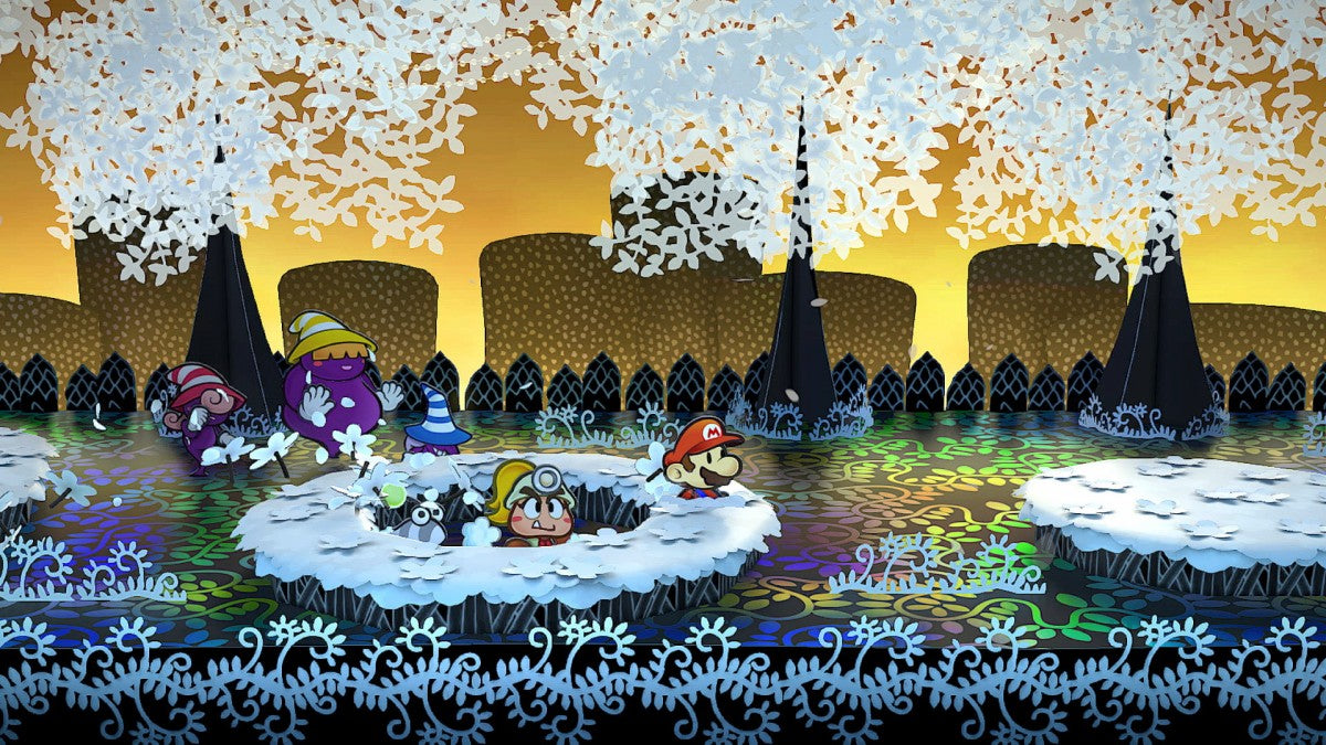 Paper Mario The Thousand-Year Door Nintendo Switch game featuring turn-based RPG combat, charming storybook visuals, and classic Mario adventure gameplay