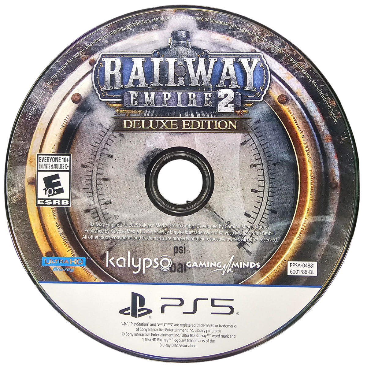 Railway Empire 2 Deluxe Edition PlayStation 5 PS5 for railway strategy simulation video game fans featuring railroad construction train management economic strategy expansive maps historical locomotives route planning city development campaign scenarios and Deluxe Edition content collectible gaming appeal disc