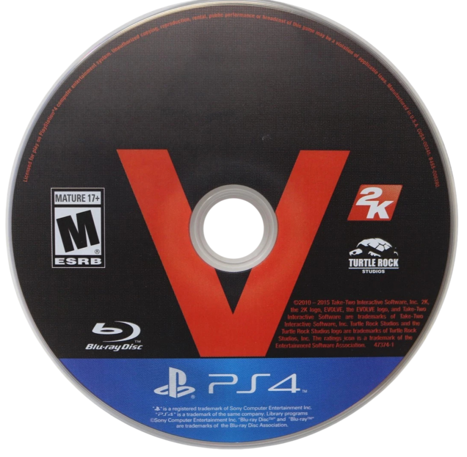 Evolve – PlayStation 4 (PS4) video game disc, multiplayer shooter by 2K Games