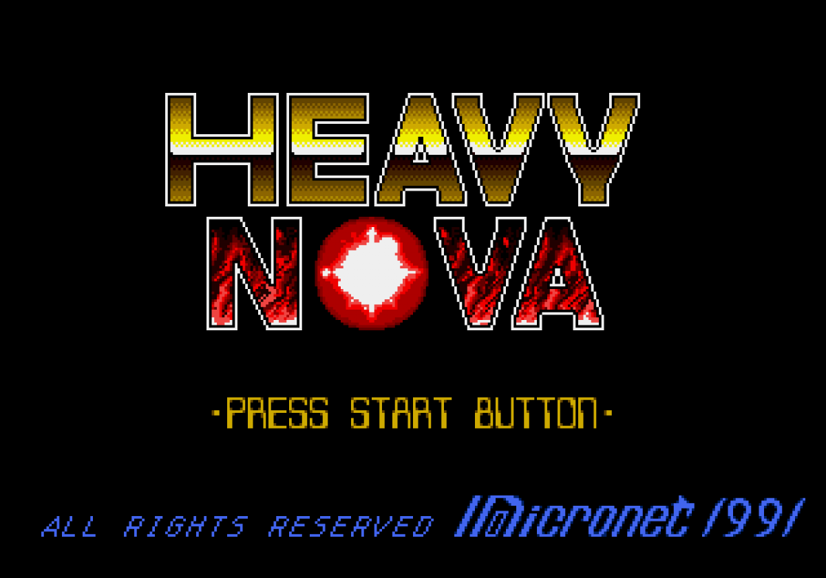 Heavy Nova Sega Genesis retro video game fighting game title screen (1991)