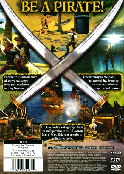 Pirates Legend of Black Kat PlayStation 2 PS2 retro video game action adventure back of case (2002)