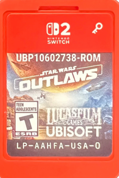 Star Wars Outlaws Nintendo Switch 2 NS2 for action adventure video game fans featuring Kay Vess Nix open world Star Wars exploration crime syndicates blaster combat stealth missions speeder travel space battles gadgets and immersive Nintendo Switch 2 gameplay collectible gaming appeal NS cartidge