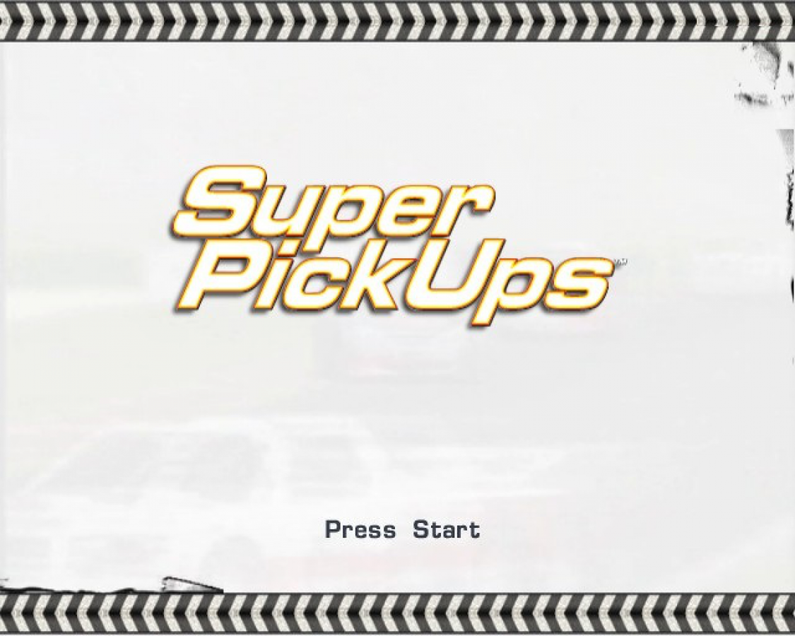 Super Pickups – PlayStation 2 (PS2) video game title screen, arcade racing.