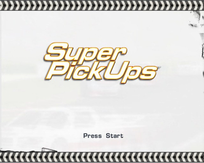 Super Pickups – PlayStation 2 (PS2) video game title screen, arcade racing.