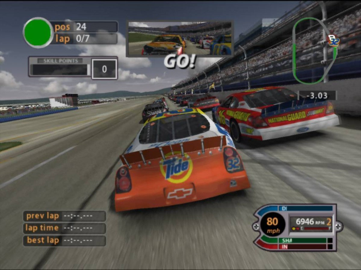 NASCAR Chase for the Cup 2005 – PlayStation 2 (PS2) stock car racing sports video game gameplay