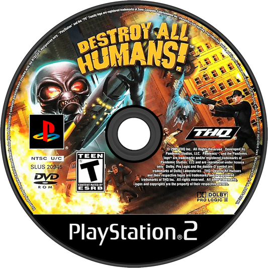 Destroy All Humans PlayStation 2 retro video game action adventure disc (2005)