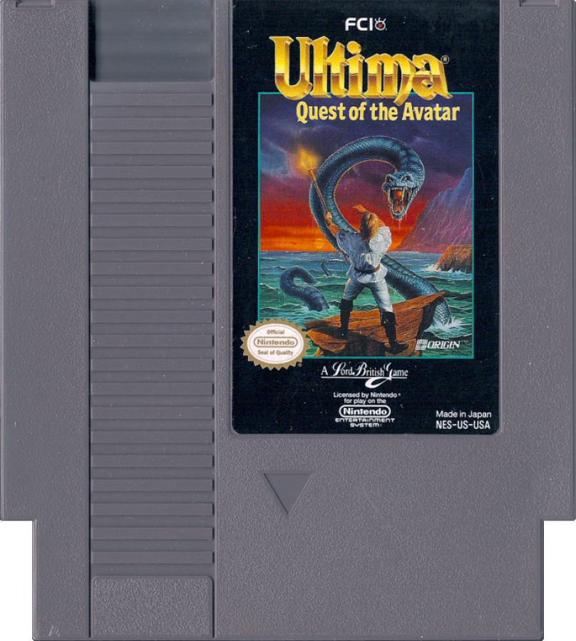 Ultima Quest of the Avatar retro NES video game Ultima fantasy role playing adventure exploration turn based combat classic RPG dungeon crawler console title Nintendo Entertainment System release cartridge
