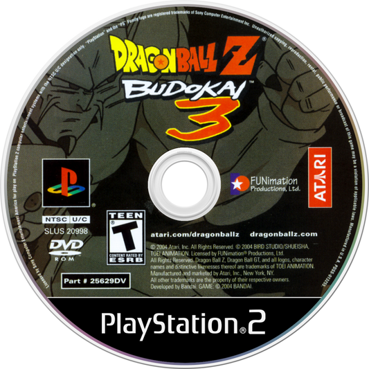 Dragon Ball Z Budokai 3 for PlayStation 2 fighting video game featuring fast paced arena battles iconic DBZ character roster transformation mechanics dramatic story modes and classic anime inspired combat experience disc