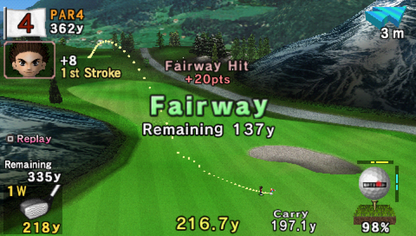 Hot Shots Golf: Open Tee gameplay for PlayStation Portable (PSP) golf sports game