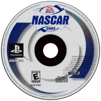 NASCAR 2001 – PlayStation 1 (PS1) retro racing game disc