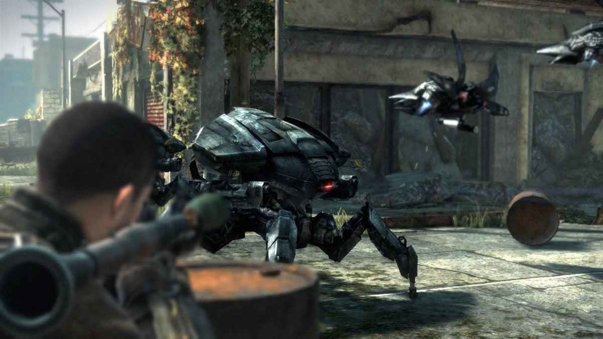 Terminator Salvation for PlayStation 3 (PS3) at Gamers INC, featuring an intense third-person cover-based shooter set in the post-apocalyptic Future War where you play as John Connor leading the Resistance against the relentless machines of Skynet gameplay screenshot