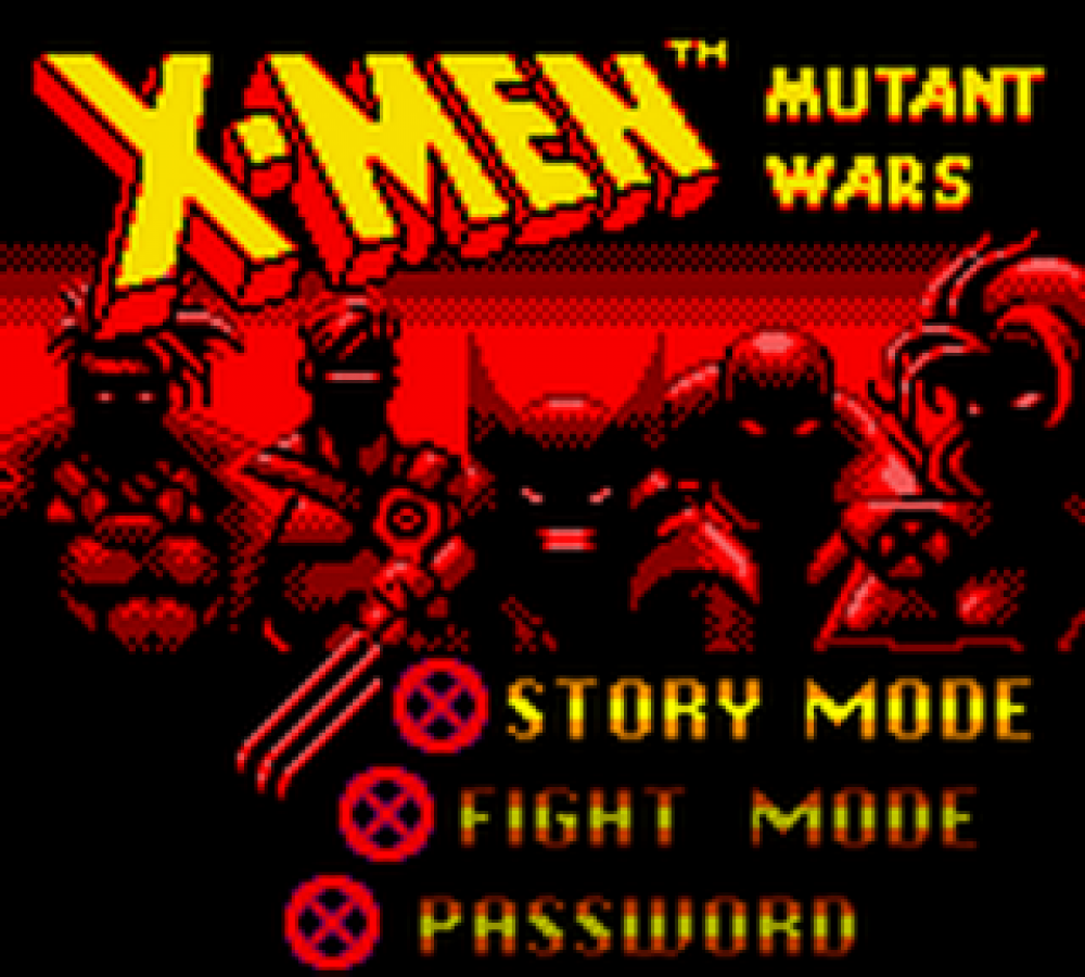 X-Men: Mutant Wars Game Boy Color action fighting video game title screen