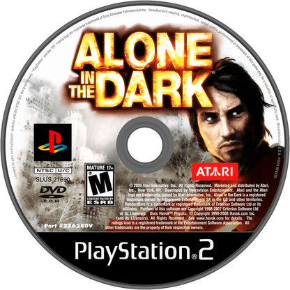 Alone in the Dark PS2 Sony PlayStation 2 survival horror action adventure game dark supernatural mystery exploration combat puzzles eerie atmosphere Infogrames Atari horror franchise retro gaming PlayStation 2 software video game title disc 