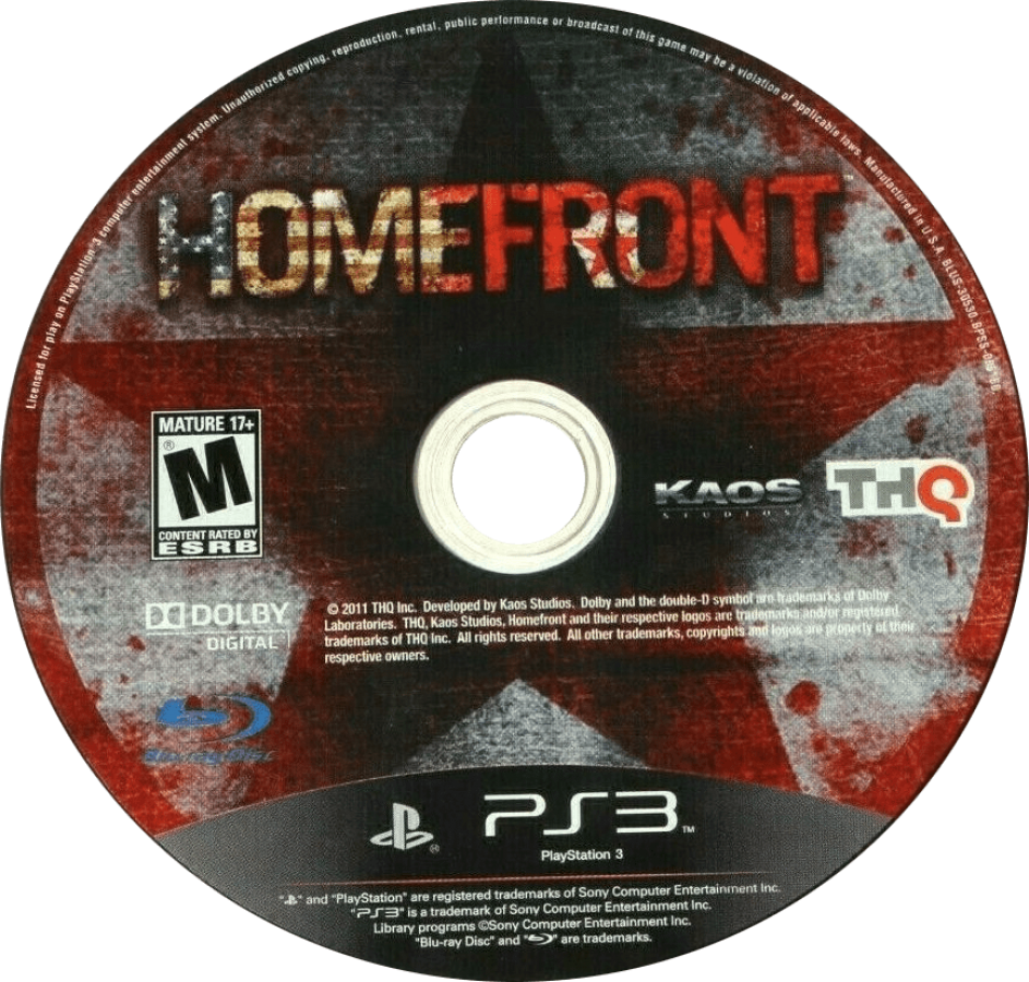 Homefront disc for PlayStation 3 PS3 video game