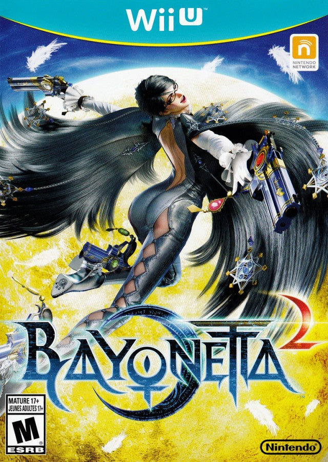 Bayonetta 2 Nintendo Wii U cover art for retro video game enthusiasts featuring stylish action gameplay fast paced hack and slash combat supernatural abilities cinematic boss battles fantasy adventure elements combo driven mechanics and collectible gaming appeal cover art 