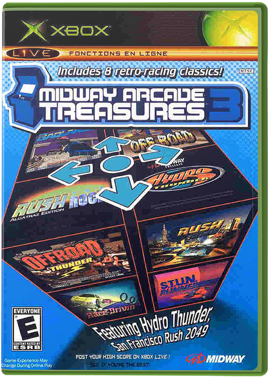 Midway Arcade Treasures 3 for Xbox – Classic racing and arcade game compilation for the original XBOX console