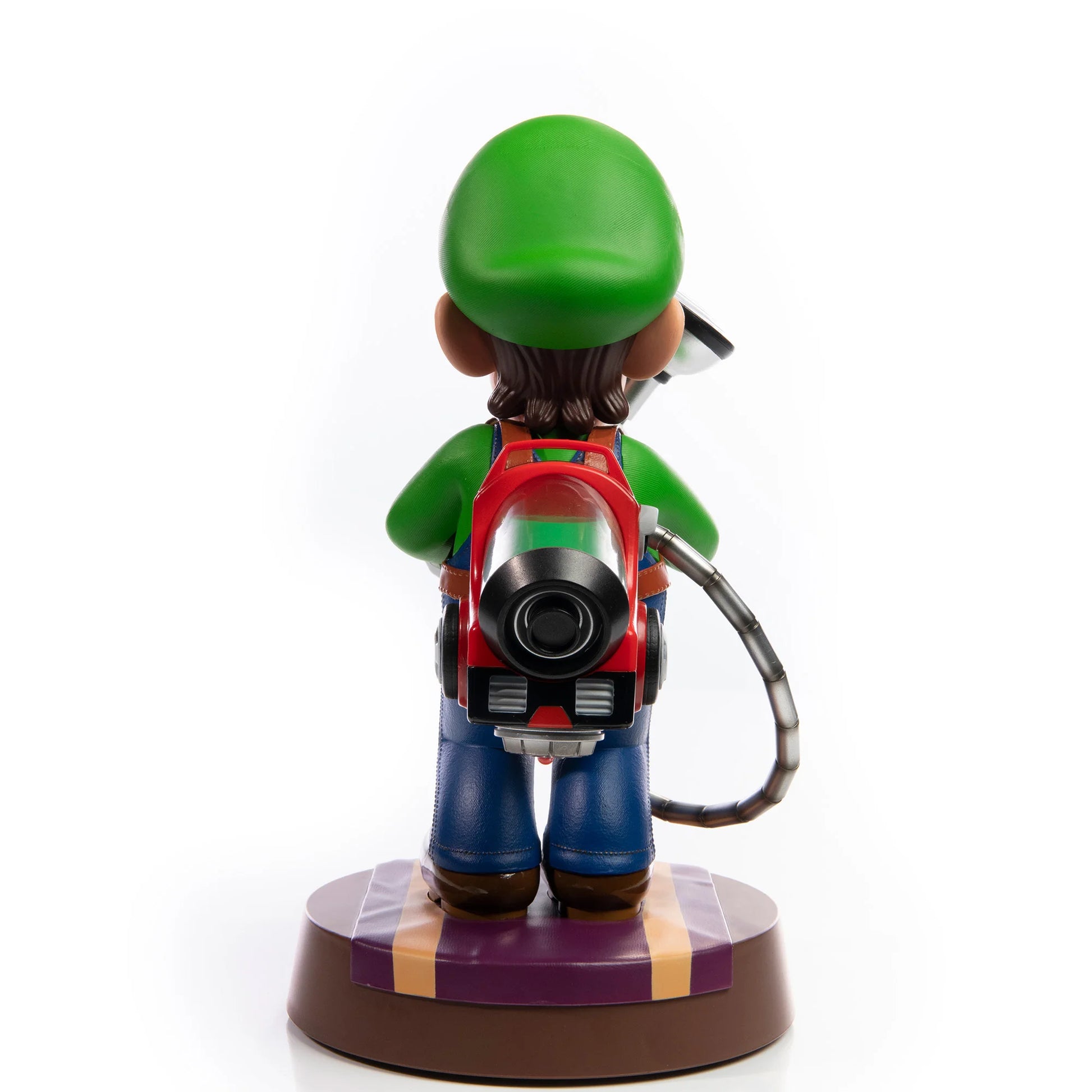 Luigi 9 inch statue Standard Edition by First 4 Figures detailed Super Mario collectible featuring classic Nintendo character design vibrant colors and premium display quality for fans of the Mushroom Kingdom franchise back view