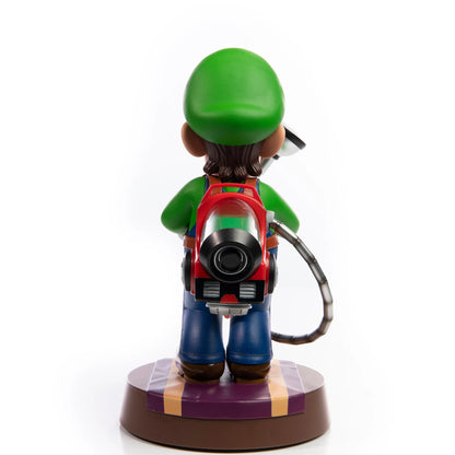 Luigi 9 inch statue Standard Edition by First 4 Figures detailed Super Mario collectible featuring classic Nintendo character design vibrant colors and premium display quality for fans of the Mushroom Kingdom franchise back view