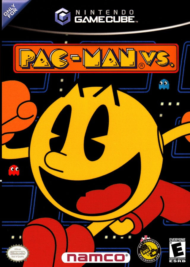 Pac-Man Vs Nintendo GameCube for retro video game enthusiasts featuring multiplayer arcade gameplay classic maze chasing action unique competitive party modes fast paced ghost and Pac Man battles local multiplayer fun and collectible gaming appeal front cover