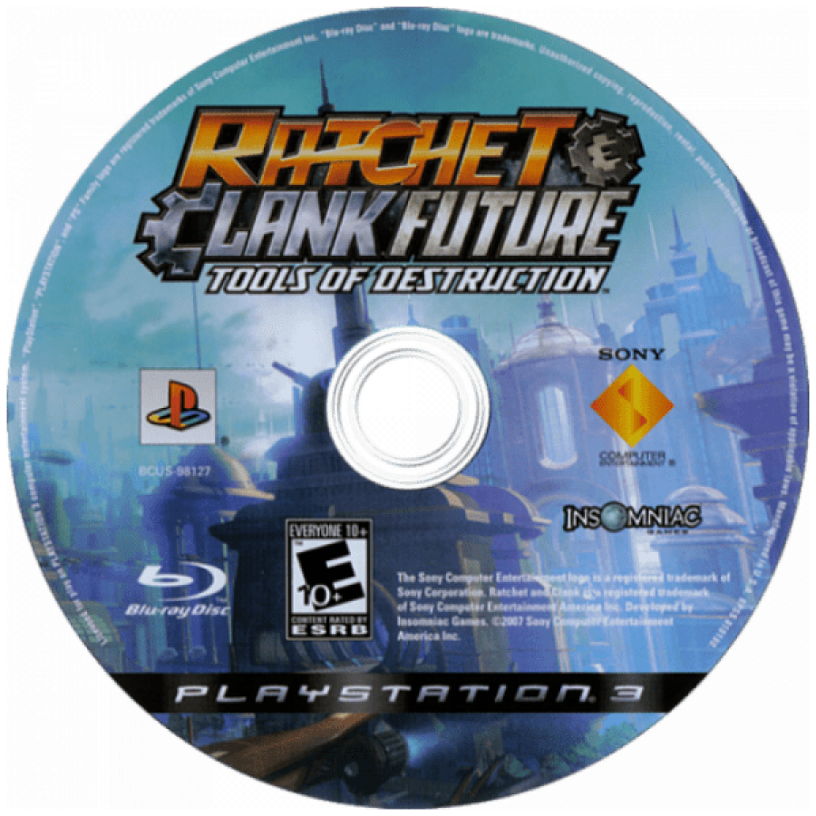 Ratchet & Clank Future: Tools of Destruction disc art for Playstation 3 (PS3) action-adventure video game