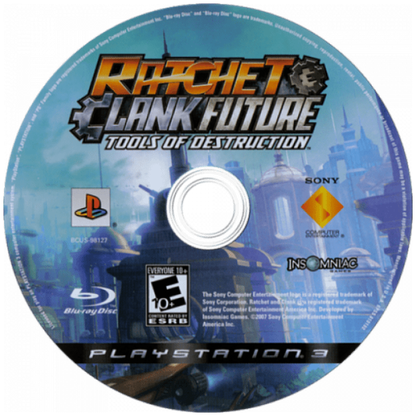 Ratchet & Clank Future: Tools of Destruction disc art for Playstation 3 (PS3) action-adventure video game