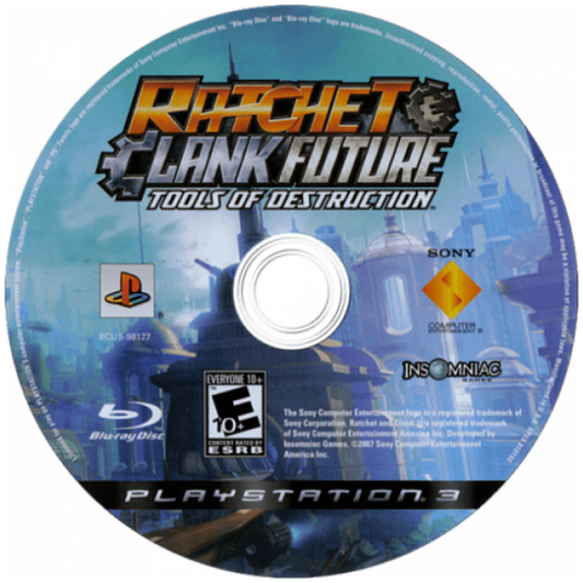 Ratchet & Clank Future: Tools of Destruction disc art for Playstation 3 (PS3) action-adventure video game