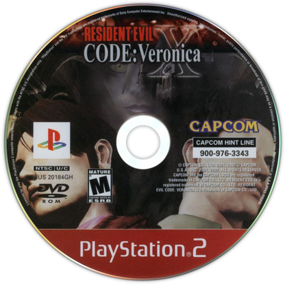 Resident Evil: Code Veronica X [Greatest Hits] – PlayStation 2 (PS2) video game disc, survival horror game.
