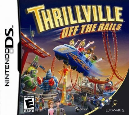 Thrillville: Off the Rails cover art for Nintendo DS (DS) theme park simulation video game