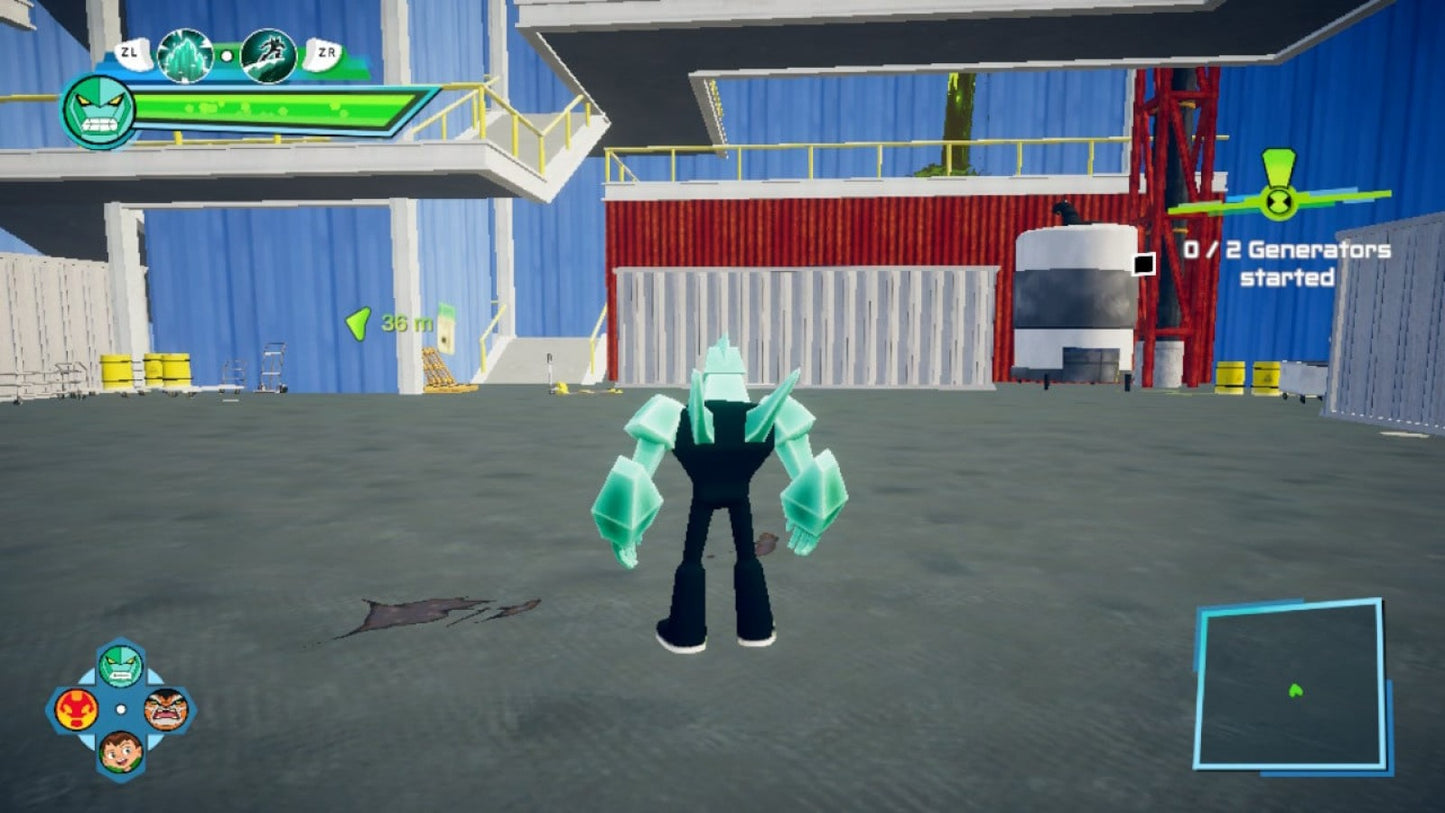 Ben 10: Power Trip PAL Nintendo Switch game featuring open-world action adventure gameplay based on the Ben 10 series screenshot