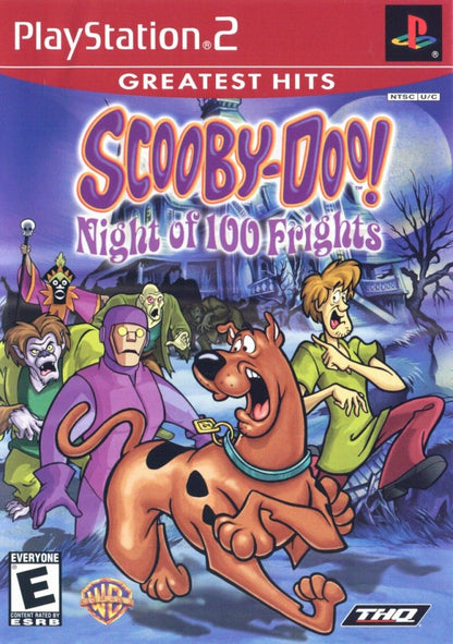 Scooby Doo Night of 100 Frights [Greatest Hits] – PlayStation 2 (PS2) video game cover image, action-adventure game.