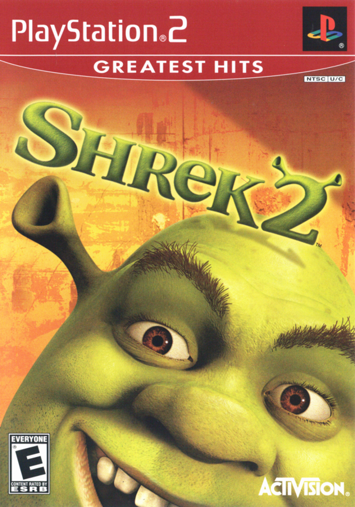 Shrek 2 Greatest Hits retro PlayStation 2 video game Shrek 2 action adventure platform puzzle solving cooperative gameplay DreamWorks movie based console title PlayStation 2 release cover art