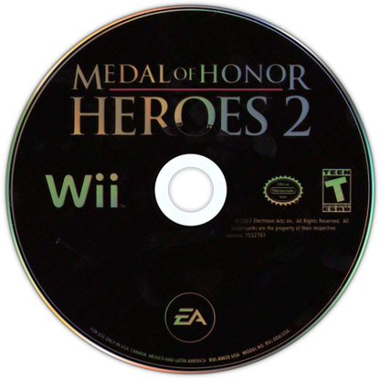 Medal of Honor: Heroes 2 – Nintendo Wii (Wii) World War II first-person shooter action video game disc