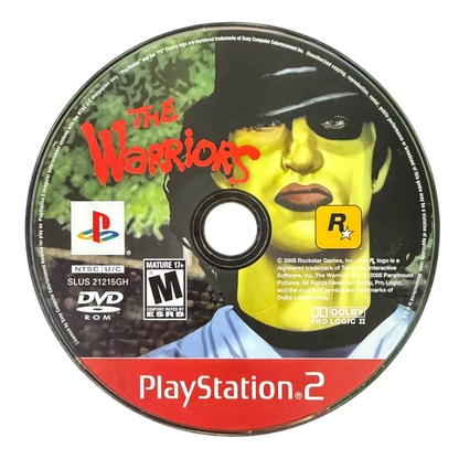 The Warriors Greatest Hits PlayStation 2 PS2 cover art for retro video game enthusiasts featuring beat em up action gameplay gang warfare street combat missions urban open environments story driven brawler mechanics Rockstar cinematic style and classic action adventure gaming experience and collectible gaming appeal disc