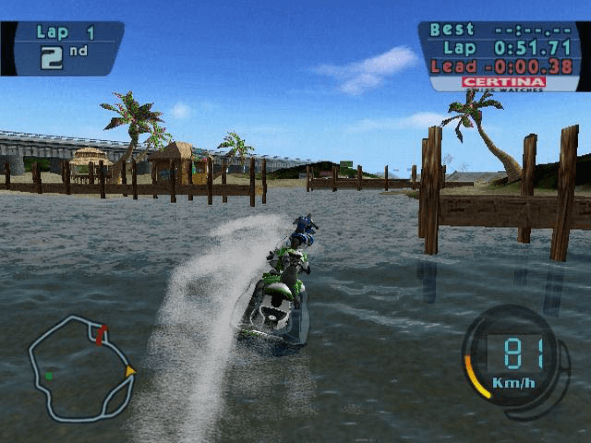 Splashdown Microsoft Xbox Original Xbox video game featuring jet ski racing gameplay high speed watercraft racing challenging courses stunt jumps wave physics competitive races extreme water sports action retro video game collection collectible gaming appeal gameplay