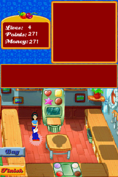 Cake Mania Nintendo DS DS video game featuring bakery time management simulation gameplay cake baking dessert decorating customer service order fulfillment frosting pastries ingredient preparation kitchen upgrades fast paced baking challenges business management colorful bakery environments touchscreen controls and classic Nintendo DS handheld casual gaming retro video game collection collectible gaming appeal gameplay